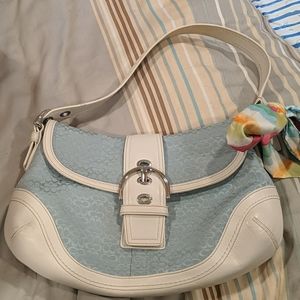 Coach Hobo bag with light blue signature fabric